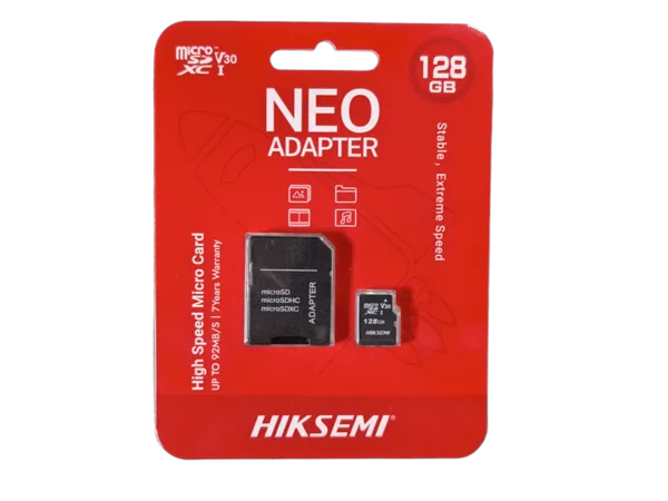 Memoria Hiksemi 128GB micro SD, C/adaptador a SD.Class 10